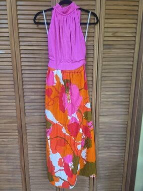 Vintage Kamehameha Maxi Halter Dress